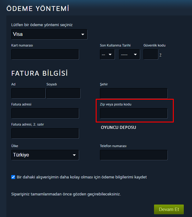 steam posta kodu nedir