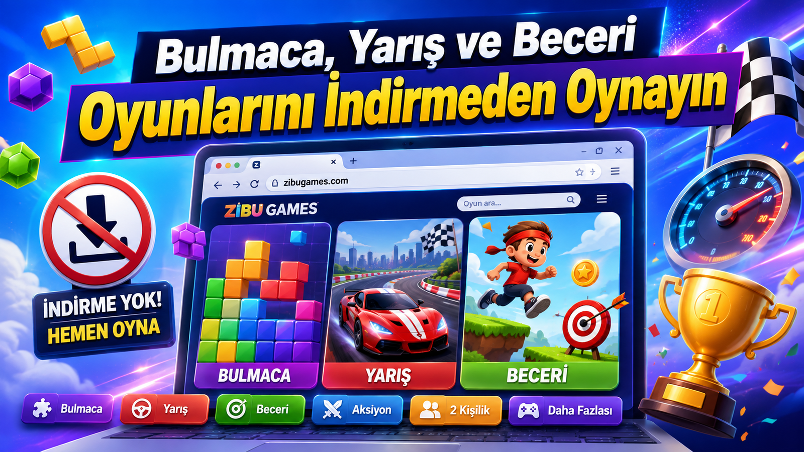 Bulmaca, Yarış ve Beceri Oyunlarını İndirmeden Oynayın